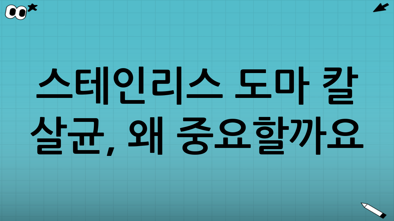스테인리스 도마 칼 살균, 왜 중요할까요?