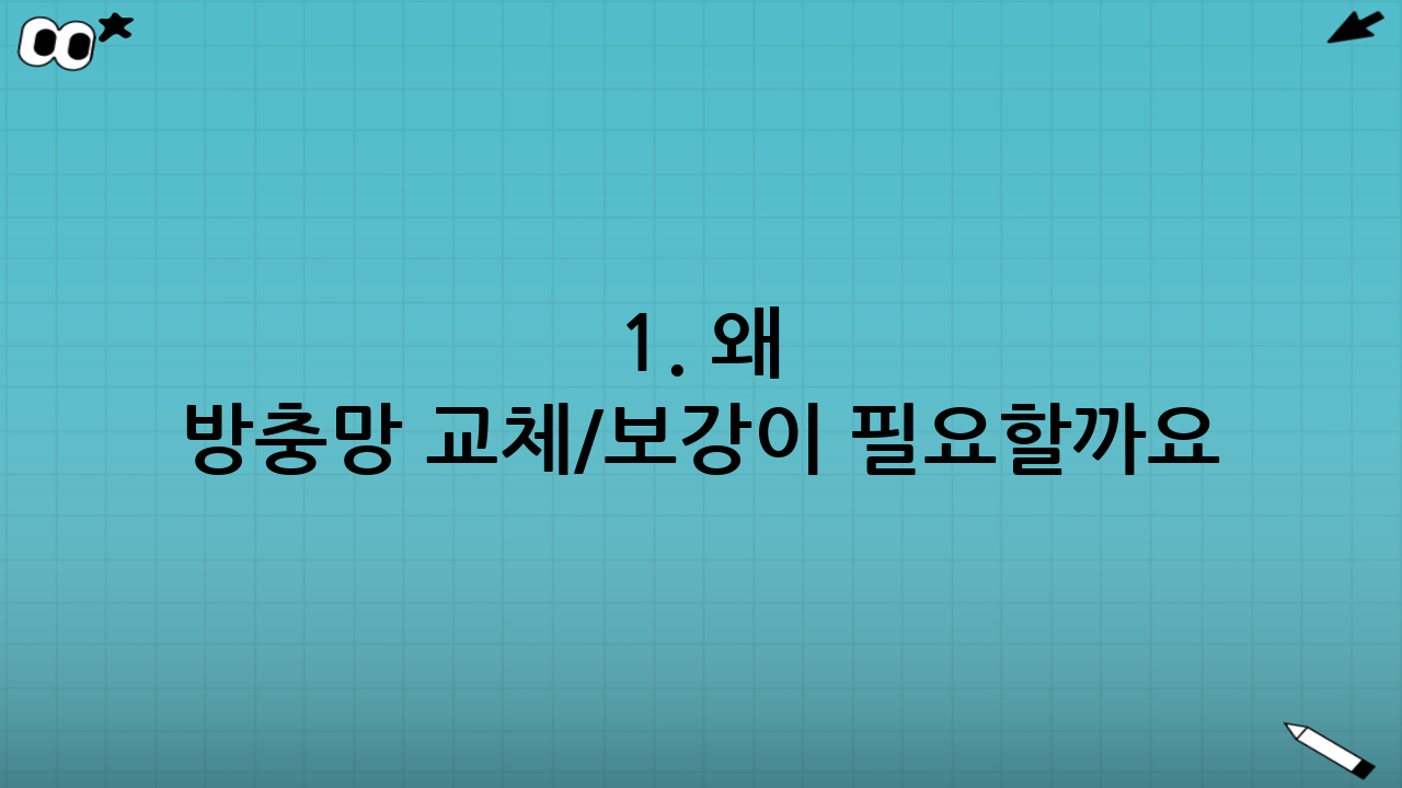 1. 왜 방충망 교체/보강이 필요할까요?