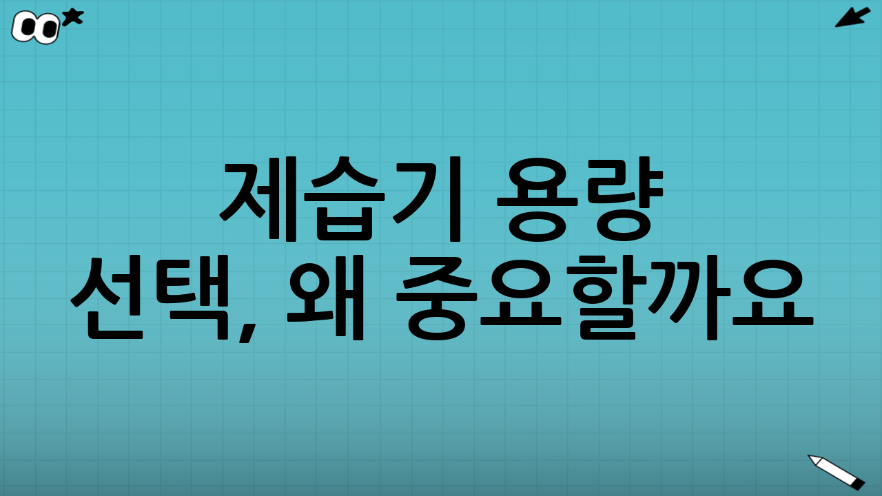 제습기 용량 선택, 왜 중요할까요?