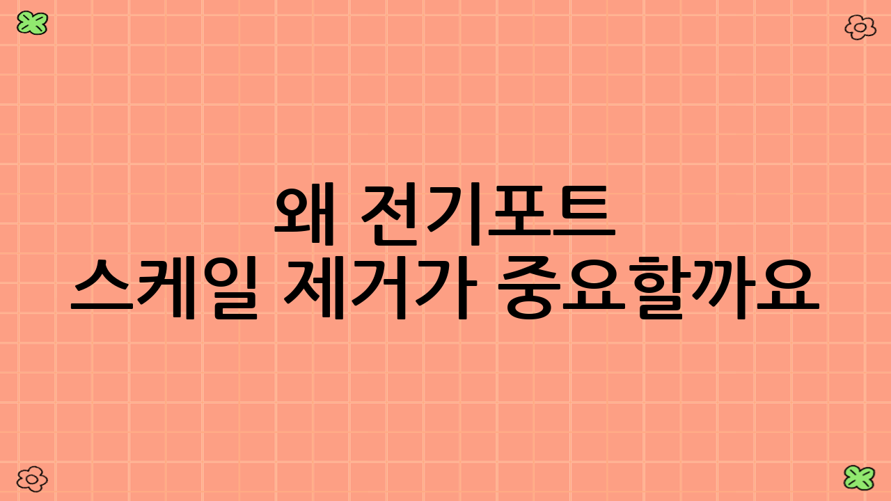 왜 전기포트 스케일 제거가 중요할까요?