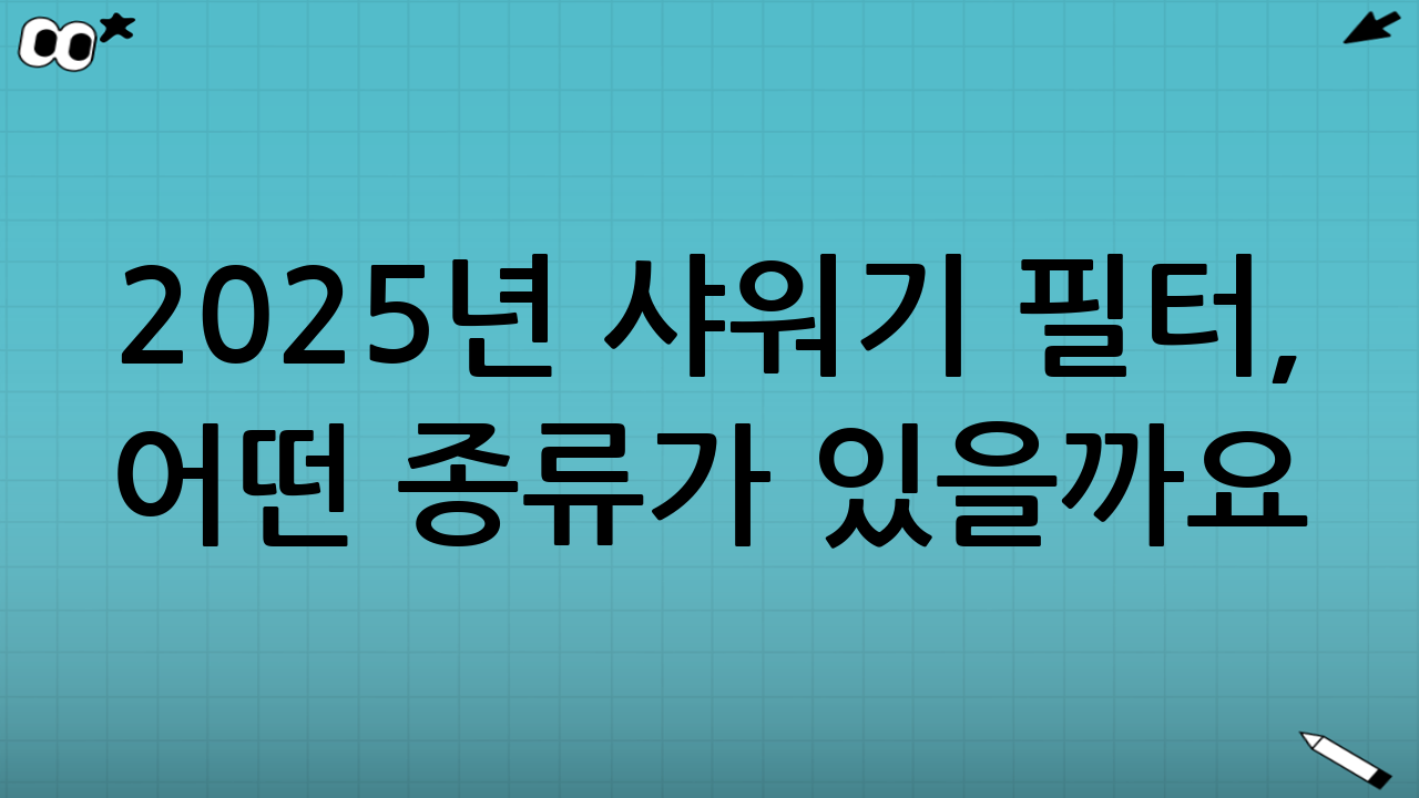 2025년 샤워기 필터, 어떤 종류가 있을까요?