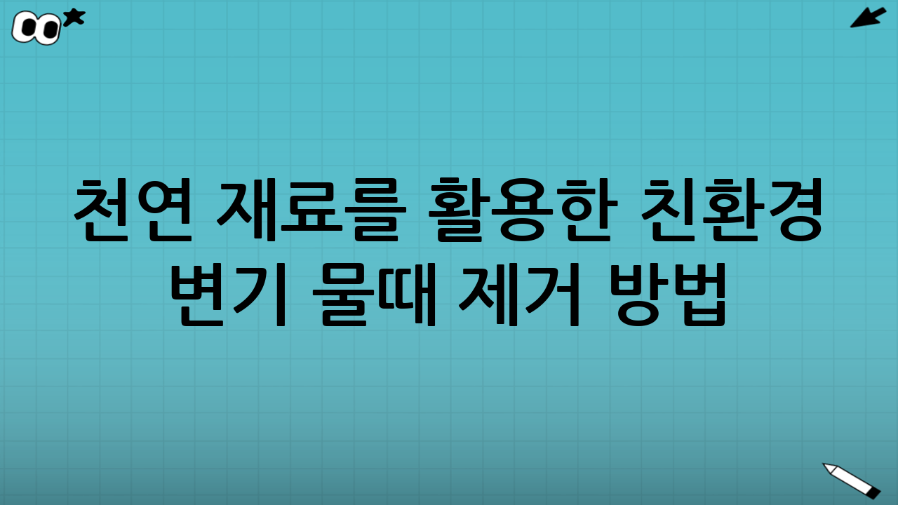 천연 재료를 활용한 친환경 변기 물때 제거 방법
