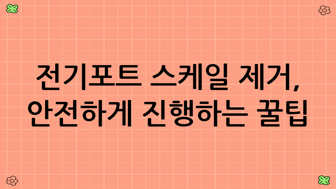 전기포트 스케일 제거, 안전하게 진행하는 꿀팁