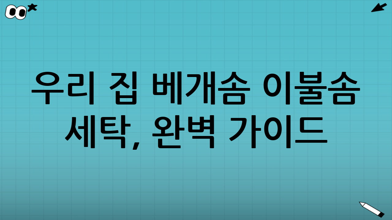 우리 집 베개솜 이불솜 세탁, 완벽 가이드