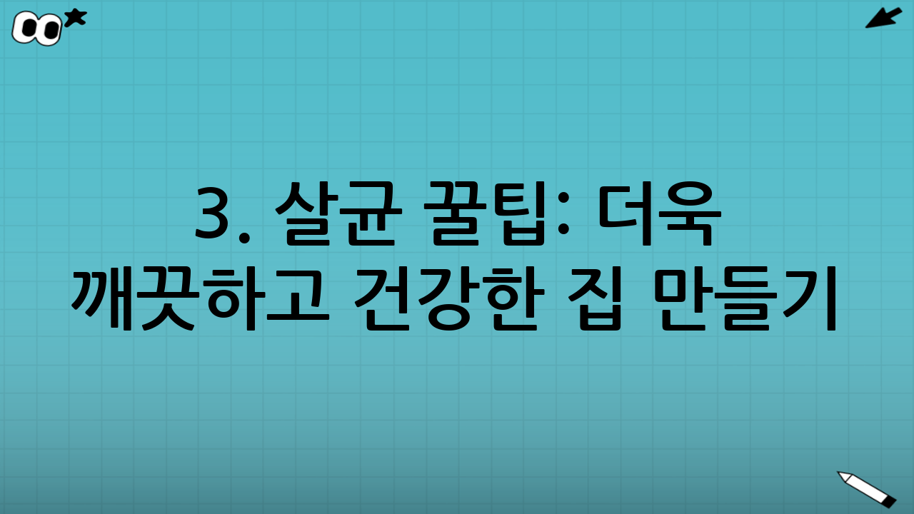 3. 살균 꿀팁: 더욱 깨끗하고 건강한 집 만들기