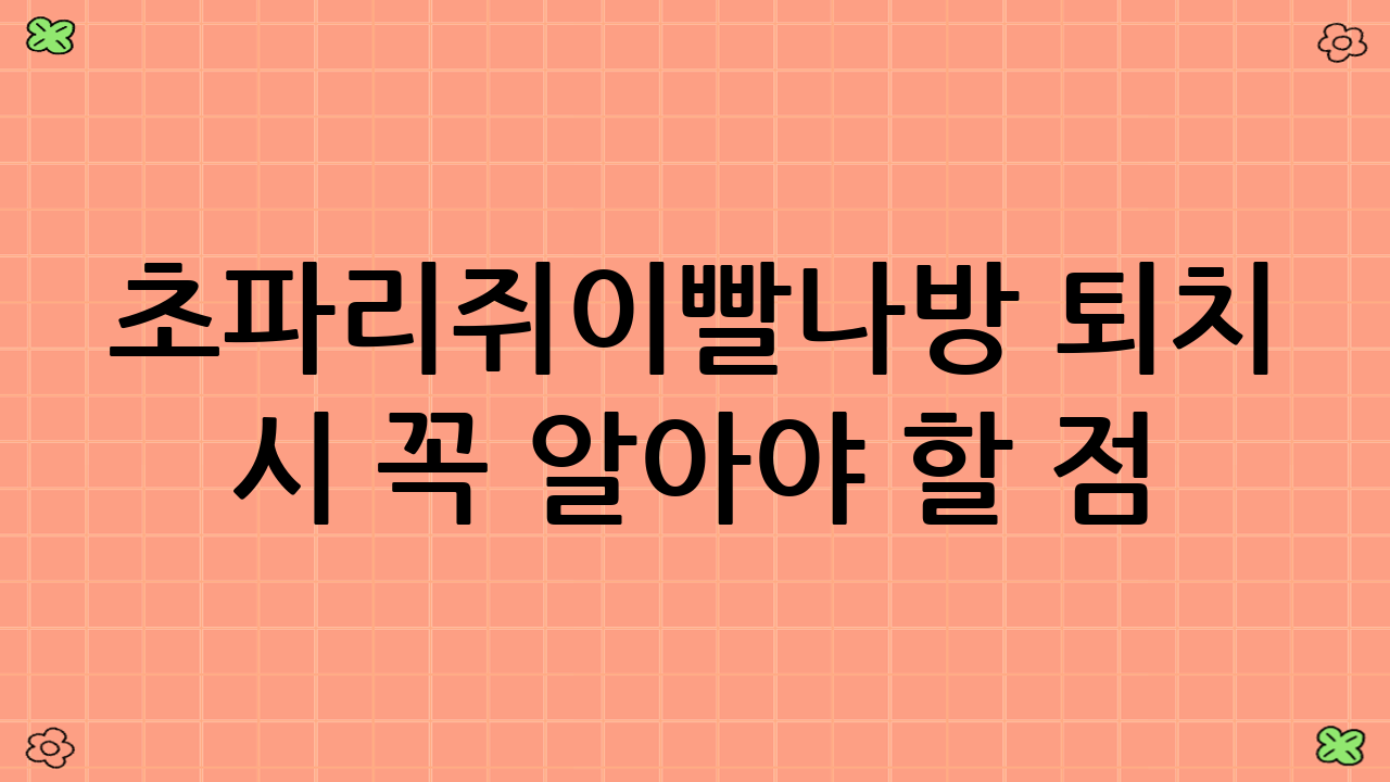 초파리·쥐이빨나방 퇴치 시 꼭 알아야 할 점