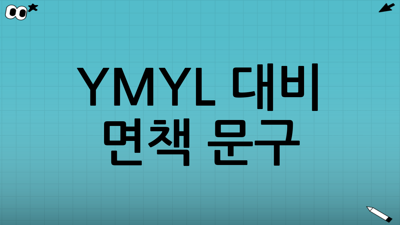 YMYL 대비 면책 문구