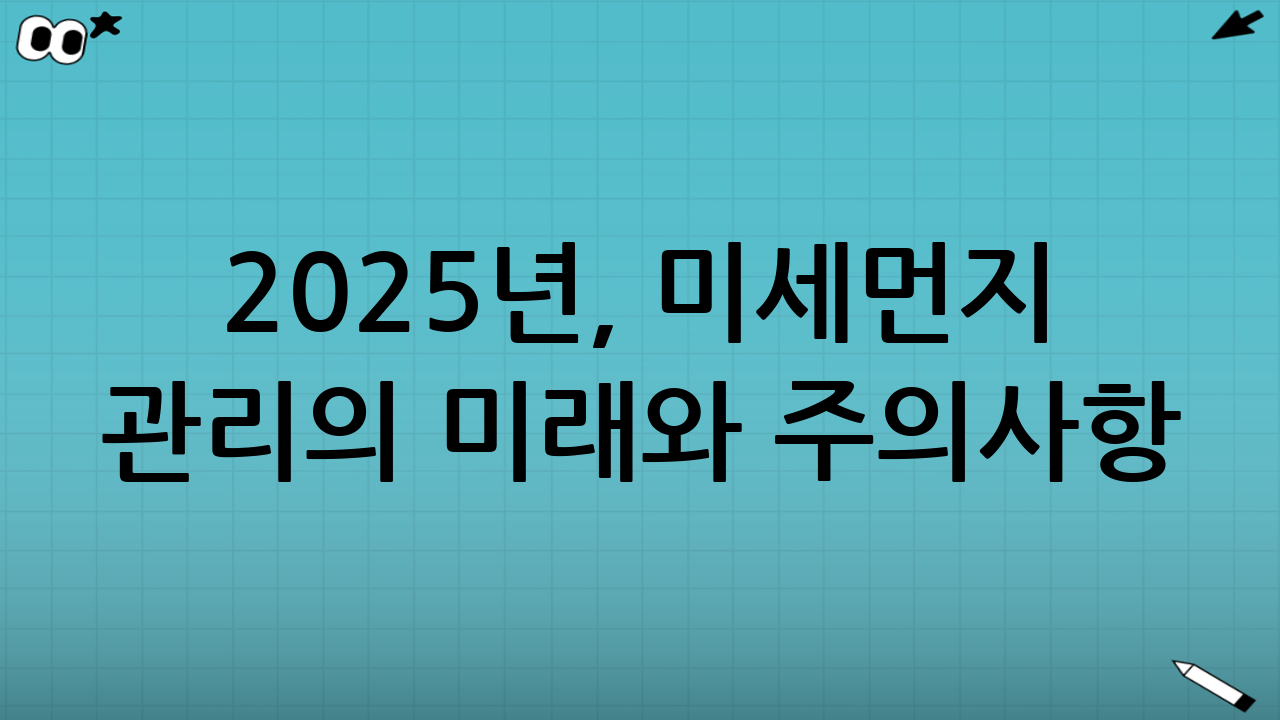 2025년, 미세먼지 관리의 미래와 주의사항