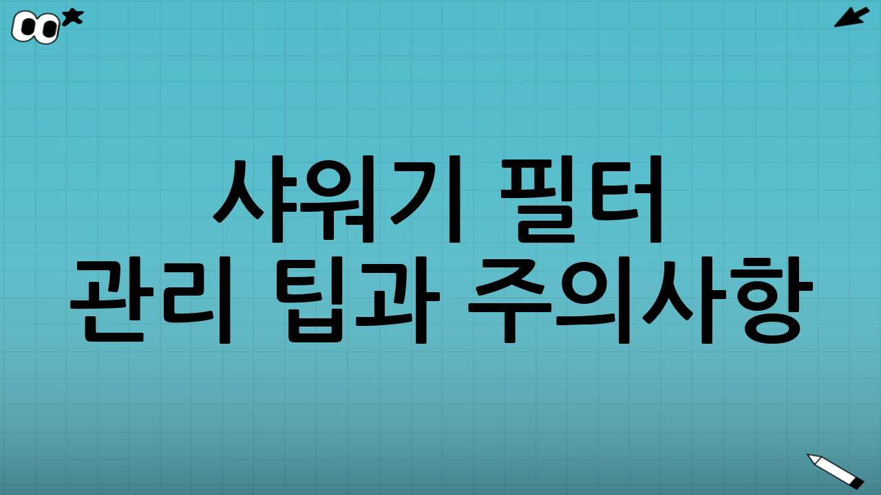 샤워기 필터 관리 팁과 주의사항