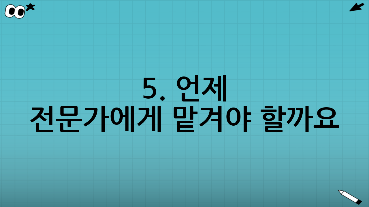 5. 언제 전문가에게 맡겨야 할까요? (안전과 효율을 위한 판단)
