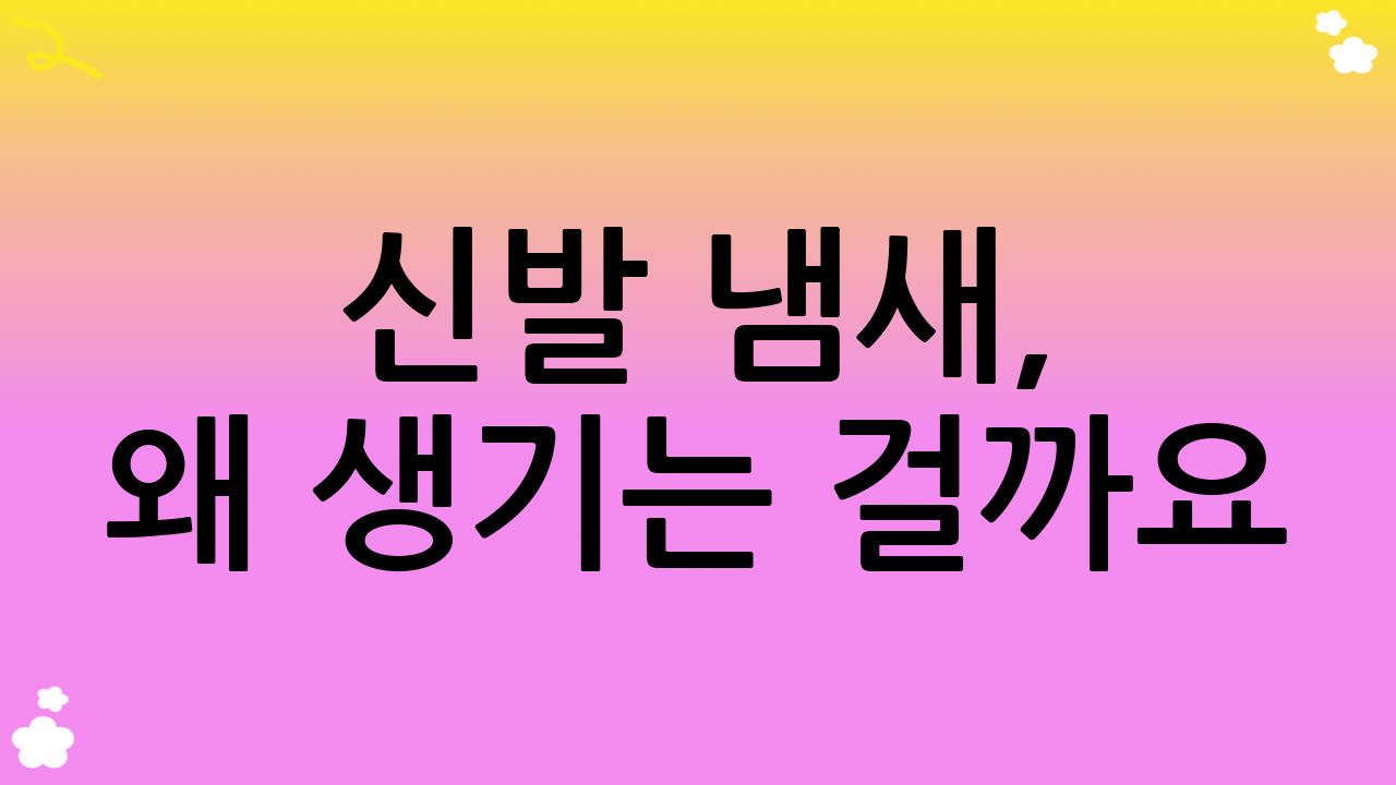 신발 냄새, 왜 생기는 걸까요? 근본 원인 파헤치기