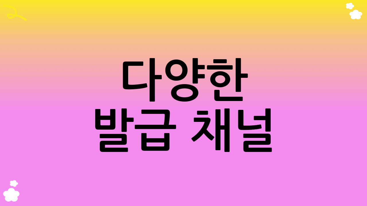 다양한 발급 채널: 나에게 맞는 방법 선택