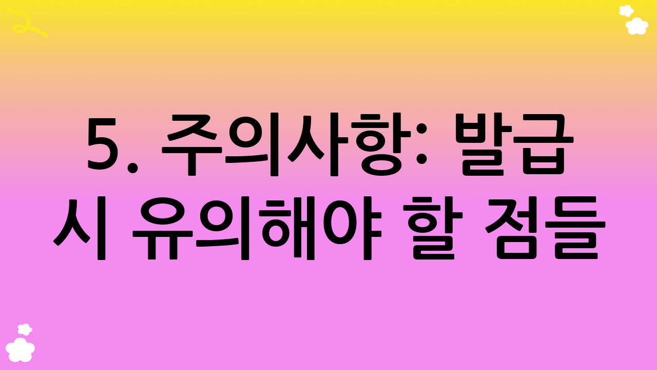 5. 주의사항: 발급 시 유의해야 할 점들